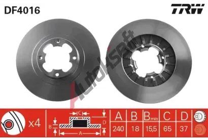 TRW Brzdový kotouč - 240 mm TRW DF4016, DF4016 TRW Brzdový kotouč - 240 mm TRW DF4016, DF4016