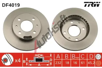 TRW Brzdov kotou - 232 mm TRW DF4019, DF4019