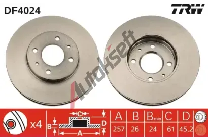 TRW Brzdov kotou - 257 mm TRW DF4024, DF4024