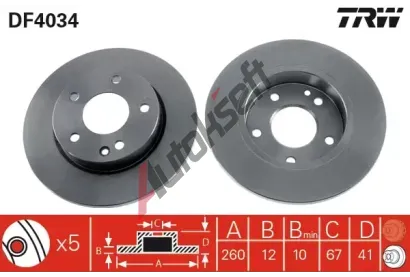 TRW Brzdov kotou - 260 mm TRW DF4034, DF4034