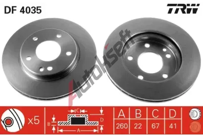 TRW Brzdov kotou - 260 mm TRW DF4035, DF4035