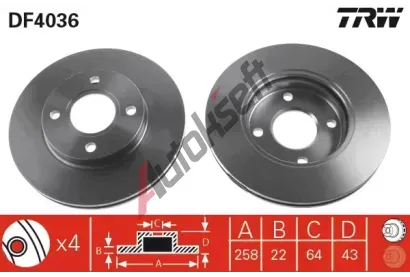TRW Brzdov kotou - 258 mm TRW DF4036, DF4036