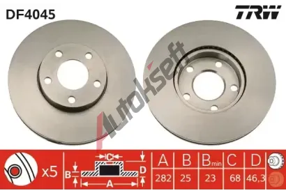 TRW Brzdov kotou - 282 mm TRW DF4045, DF4045