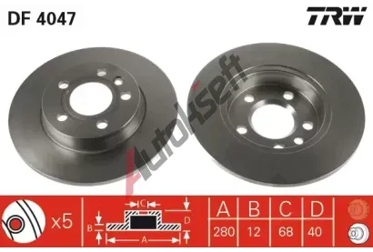 TRW Brzdov kotou - 280 mm TRW DF4047, DF4047