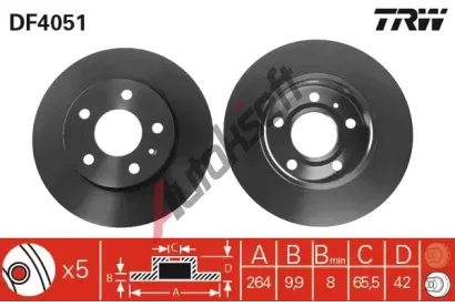 TRW Brzdov kotou - 264 mm TRW DF4051, DF4051