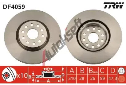 TRW Brzdov kotou - 310 mm TRW DF4059, DF4059