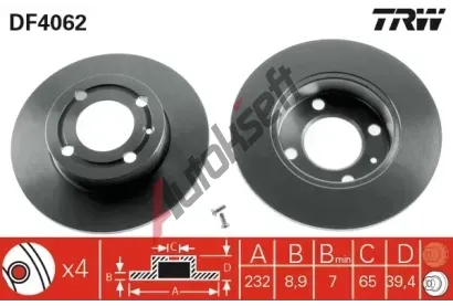 TRW Brzdov kotou - 232 mm TRW DF4062, DF4062