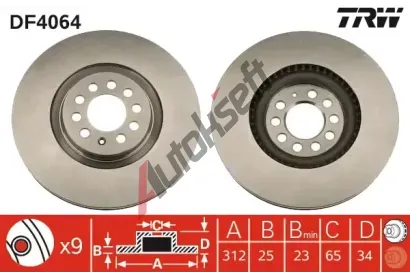 TRW Brzdov kotou - 312 mm TRW DF4064, DF4064