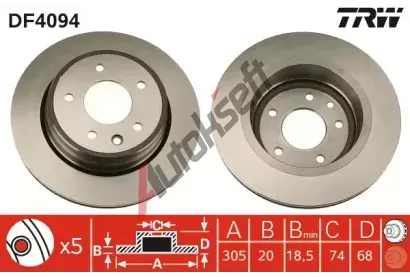 TRW Brzdov kotou - 305 mm TRW DF4094, DF4094