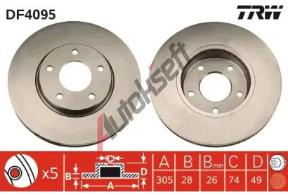TRW Brzdov kotou - 305 mm TRW DF4095, DF4095