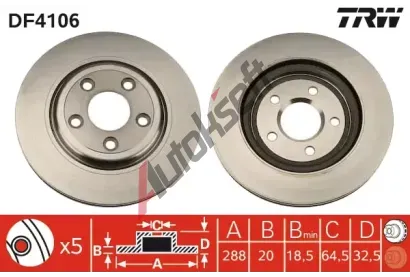 TRW Brzdov kotou - 288 mm TRW DF4106, DF4106