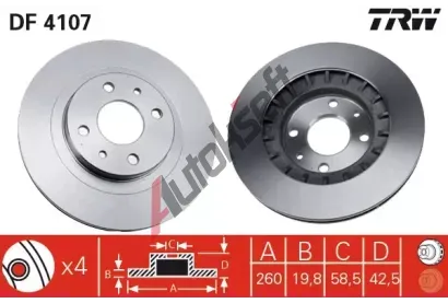 TRW Brzdov kotou - 260 mm TRW DF4107, DF4107