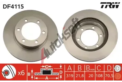 TRW Brzdový kotouč - 319 mm TRW DF4115, DF4115 TRW Brzdový kotouč - 319 mm TRW DF4115, DF4115