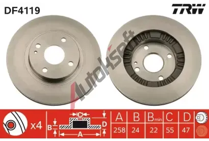 TRW Brzdov kotou - 258 mm TRW DF4119, DF4119