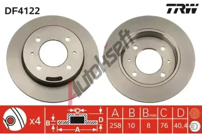 TRW Brzdov kotou - 258 mm TRW DF4122, DF4122
