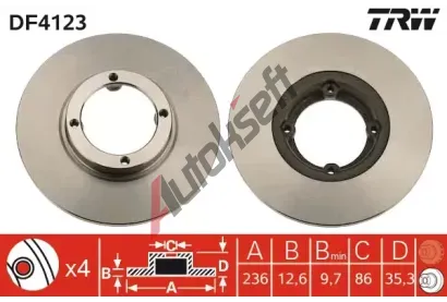 TRW Brzdov kotou - 236 mm TRW DF4123, DF4123