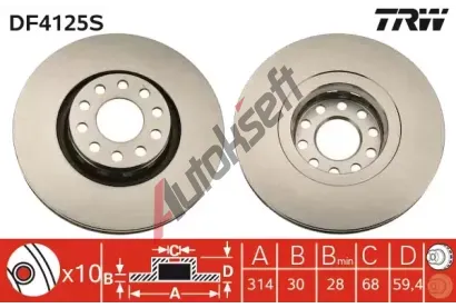 TRW Brzdov kotou - 314 mm TRW DF4125S, DF4125S