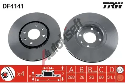 TRW Brzdov kotou - 288 mm TRW DF4141, DF4141