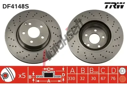 TRW Brzdov kotou - 330 mm TRW DF4148S, DF4148S