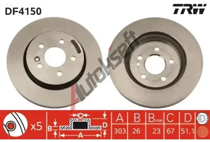TRW Brzdov kotou - 303 mm TRW DF4150, DF4150