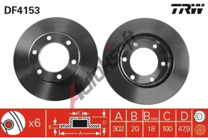 TRW Brzdov kotou - 302 mm TRW DF4153, DF4153