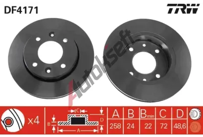 TRW Brzdov kotou - 258 mm TRW DF4171, DF4171