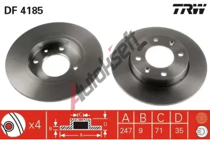 TRW Brzdov kotou - 247 mm TRW DF4185, DF4185