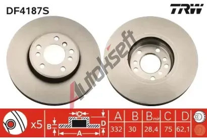 TRW Brzdov kotou - 332 mm TRW DF4187S, DF4187S