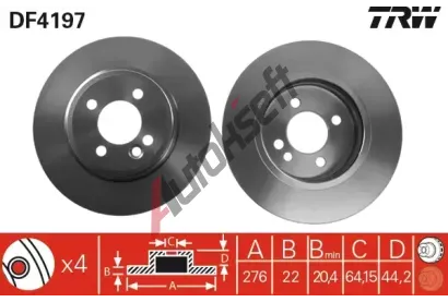 TRW Brzdov kotou - 276 mm TRW DF4197, DF4197