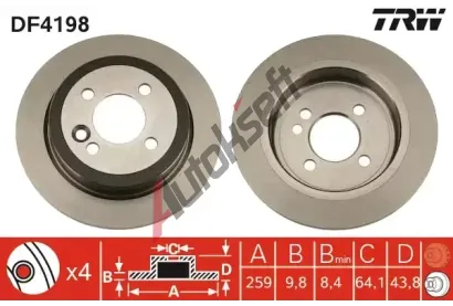 TRW Brzdov kotou - 259 mm TRW DF4198, DF4198