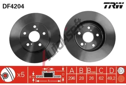 TRW Brzdov kotou - 296 mm TRW DF4204, DF4204