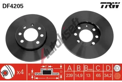TRW Brzdov kotou - 239 mm TRW DF4205, DF4205