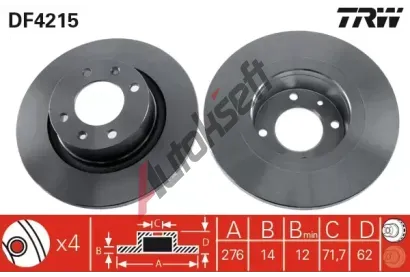 TRW Brzdov kotou - 276 mm TRW DF4215, DF4215