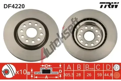 TRW Brzdov kotou - 306 mm TRW DF4220, DF4220