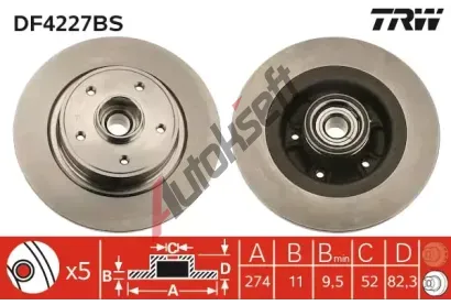 TRW Brzdov kotou s loiskem - 274 mm TRW DF4227BS, DF4227BS