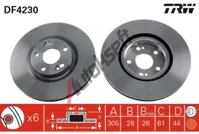 TRW Brzdov kotou - 305 mm TRW DF4230, DF4230