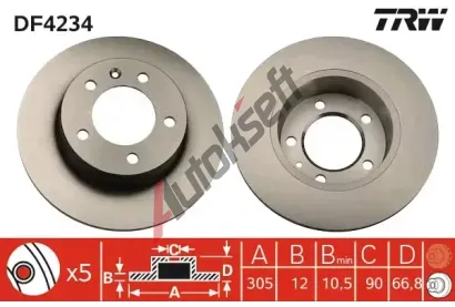 TRW Brzdov kotou - 305 mm TRW DF4234, DF4234