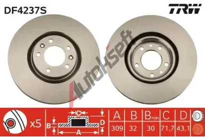 TRW Brzdov kotou - 309 mm TRW DF4237S, DF4237S