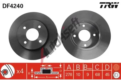 TRW Brzdov kotou - 278 mm TRW DF4240, DF4240