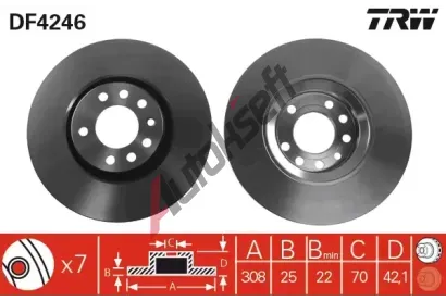 TRW Brzdov kotou - 308 mm TRW DF4246, DF4246