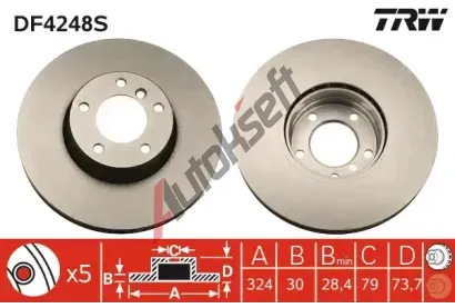 TRW Brzdov kotou - 324 mm TRW DF4248S, DF4248S