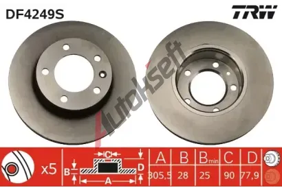 TRW Brzdov kotou - 306 mm TRW DF4249S, DF4249S