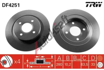 TRW Brzdov kotou - 280 mm TRW DF4251, DF4251