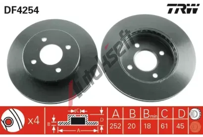TRW Brzdov kotou - 252 mm TRW DF4254, DF4254