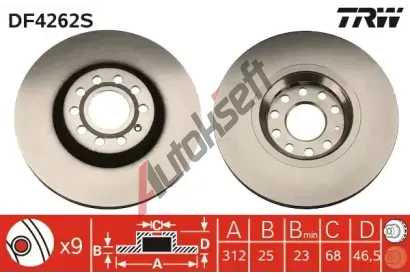 TRW Brzdov kotou - 312 mm TRW DF4262S, DF4262S
