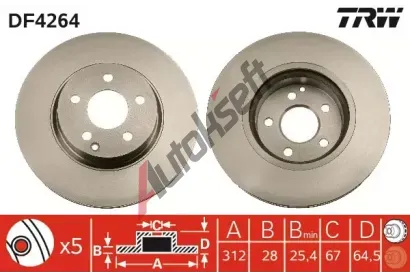 TRW Brzdov kotou - 312 mm TRW DF4264, DF4264