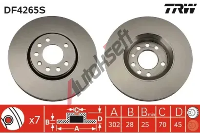 TRW Brzdov kotou - 302 mm TRW DF4265S, DF4265S
