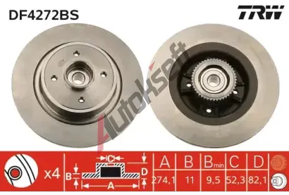TRW Brzdov kotou s loiskem - 274 mm TRW DF4272BS, DF4272BS