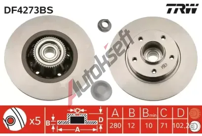 TRW Brzdov kotou s loiskem - 280 mm TRW DF4273BS, DF4273BS