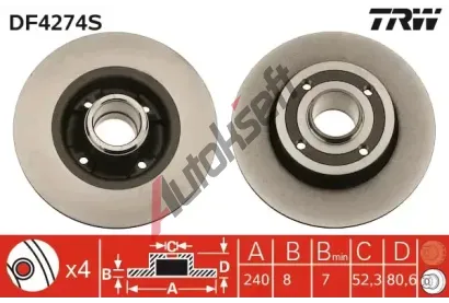 TRW Brzdov kotou - 240 mm TRW DF4274S, DF4274S